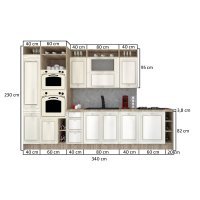 Bucatarie LEEA ART FRONT MDF FRESCO 340B K002 / decor 246
